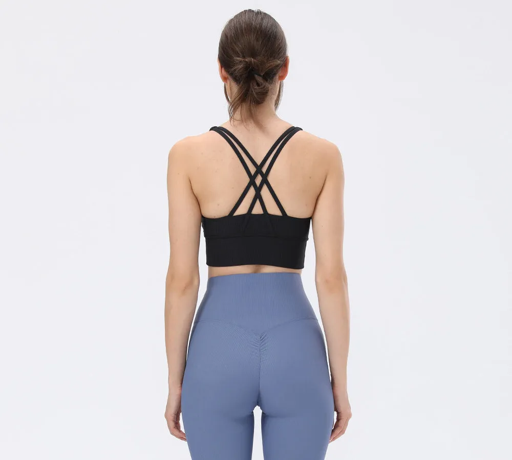 TARRAMARRA® Criss-cross Back Flow Ribbed Sports Bra