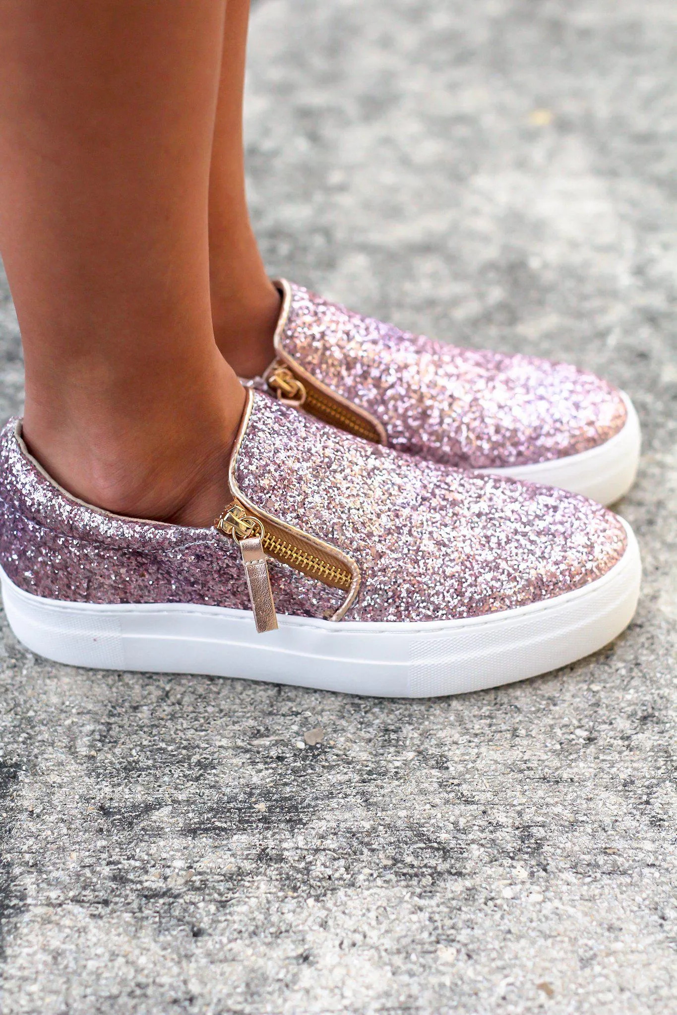 Timothy Rose Gold Sneakers