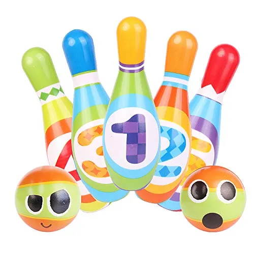 ToyVelt Kids Bowling Set - with 10 Bowling Pins & 2 Balls - Educational Early Development Indoor & Outdoor Games Set - for Toddlers & Infants Boys & Girls Ages 3,4,5 -12 Years Old