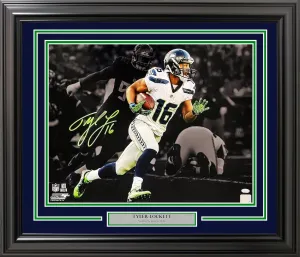 Tyler Lockett Autographed Framed 16x20 Photo Seattle Seahawks Spotlight MCS Holo Stock #210972