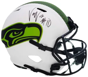 Uchenna Nwosu Autographed Seattle Seahawks Lunar Eclipse White Full Size Replica Speed Helmet MCS Holo Stock #211033