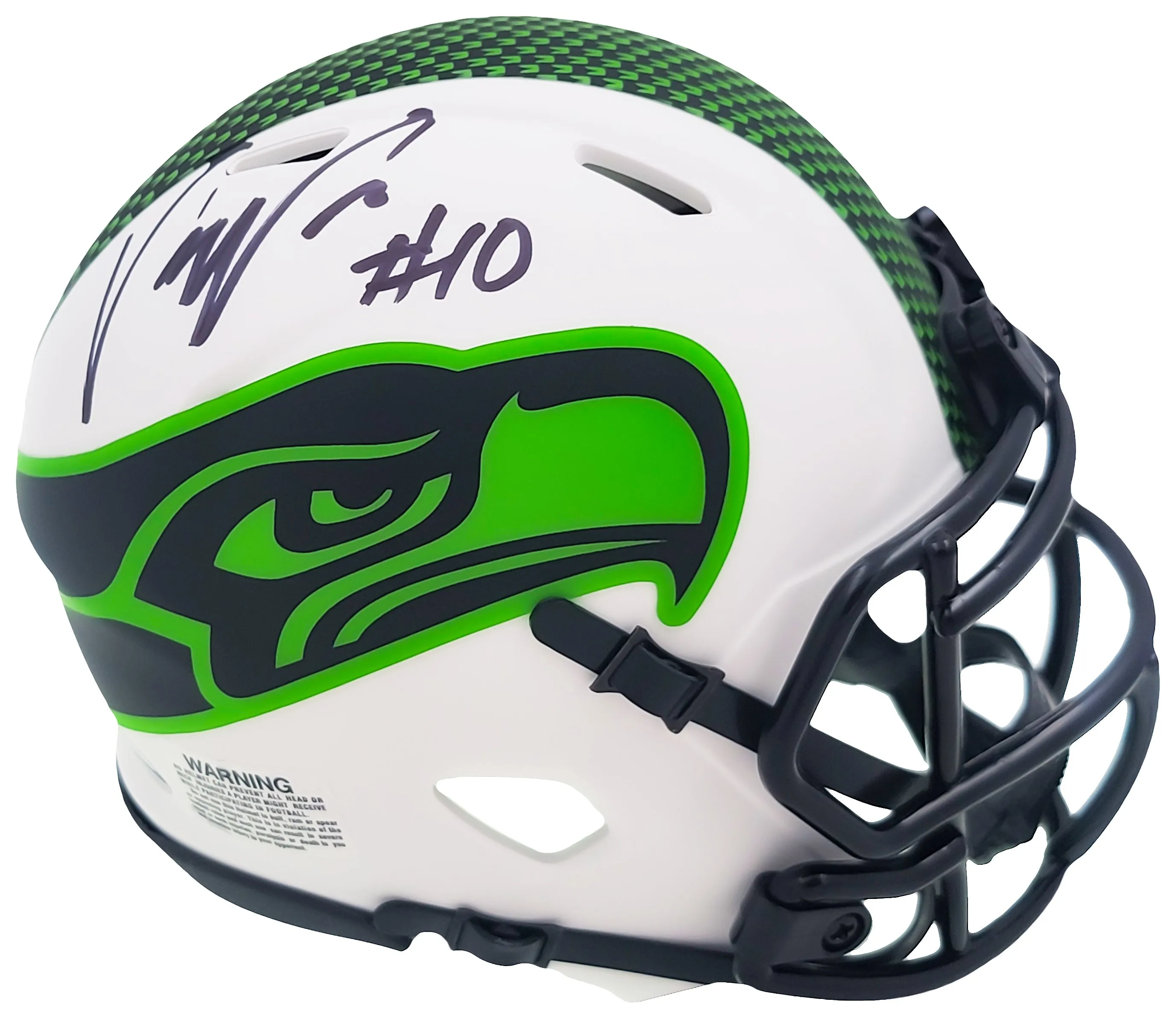 Uchenna Nwosu Autographed Seattle Seahawks Lunar Eclipse White Speed Mini Helmet MCS Holo Stock #211038