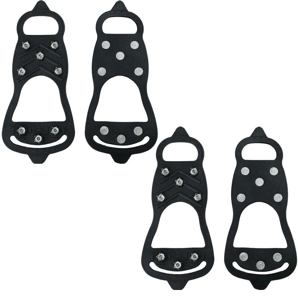 US 1-2 Pairs Ice Snow Grips Traction Cleats Shoes Anti Slip Cleats Boot Crampons