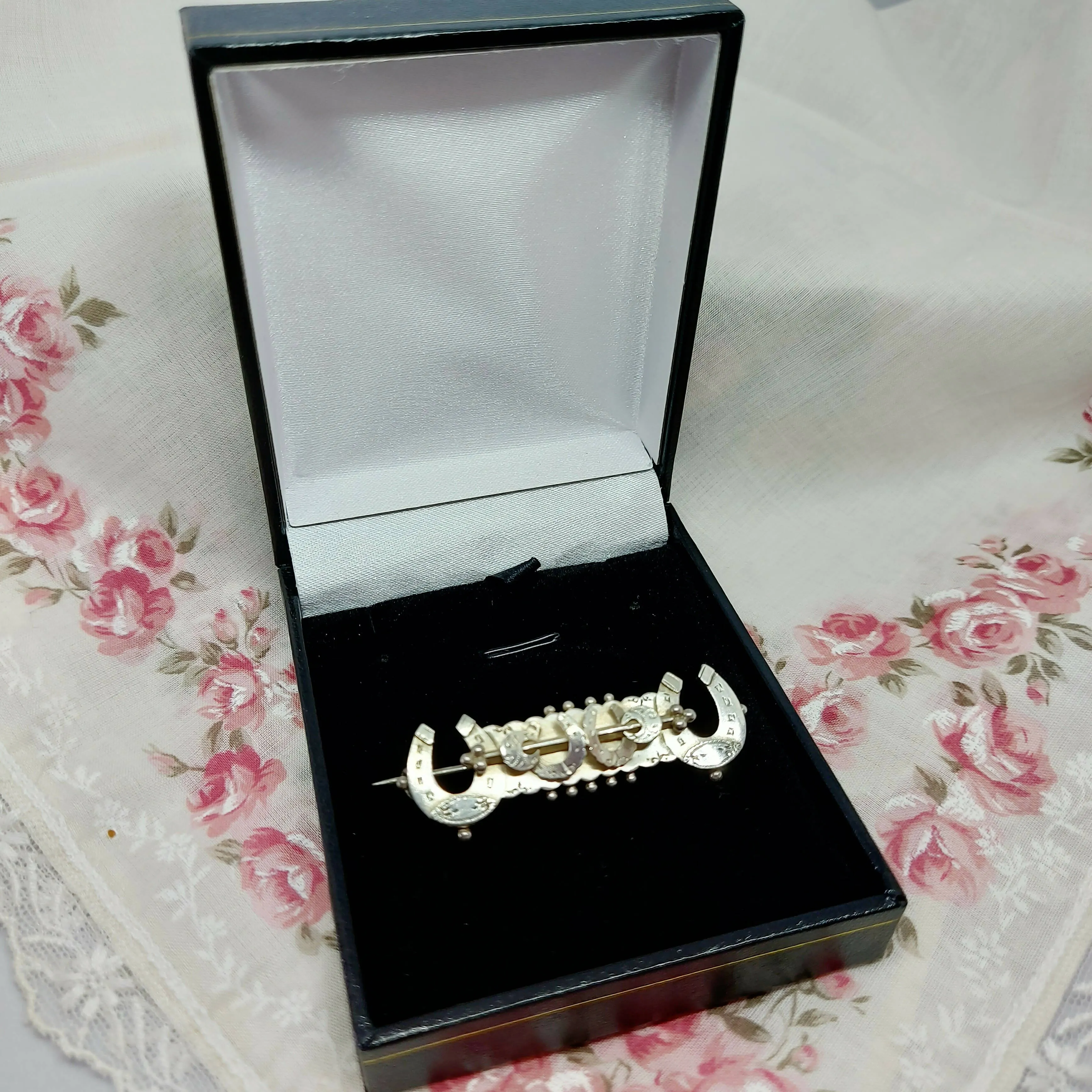 Victorian Silver Horse Shoe Bar Brooch