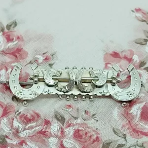 Victorian Silver Horse Shoe Bar Brooch