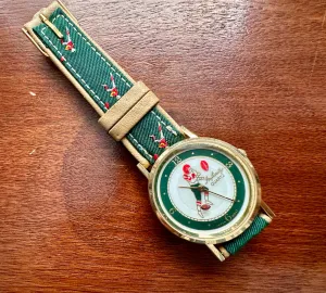 Vintage Infinity Quartz Japan Movm Football Sports Embroidered Band WristwatchToday