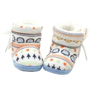 Winter Warm Fleece Soft Soled Crib Shoes Girl Toddlers Snow Boots Sneakers