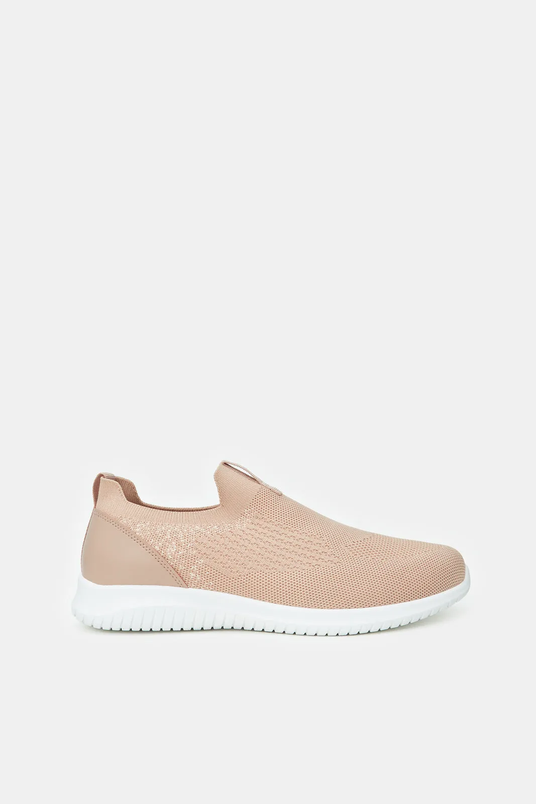 Women Pink Textured Slip On Trainer