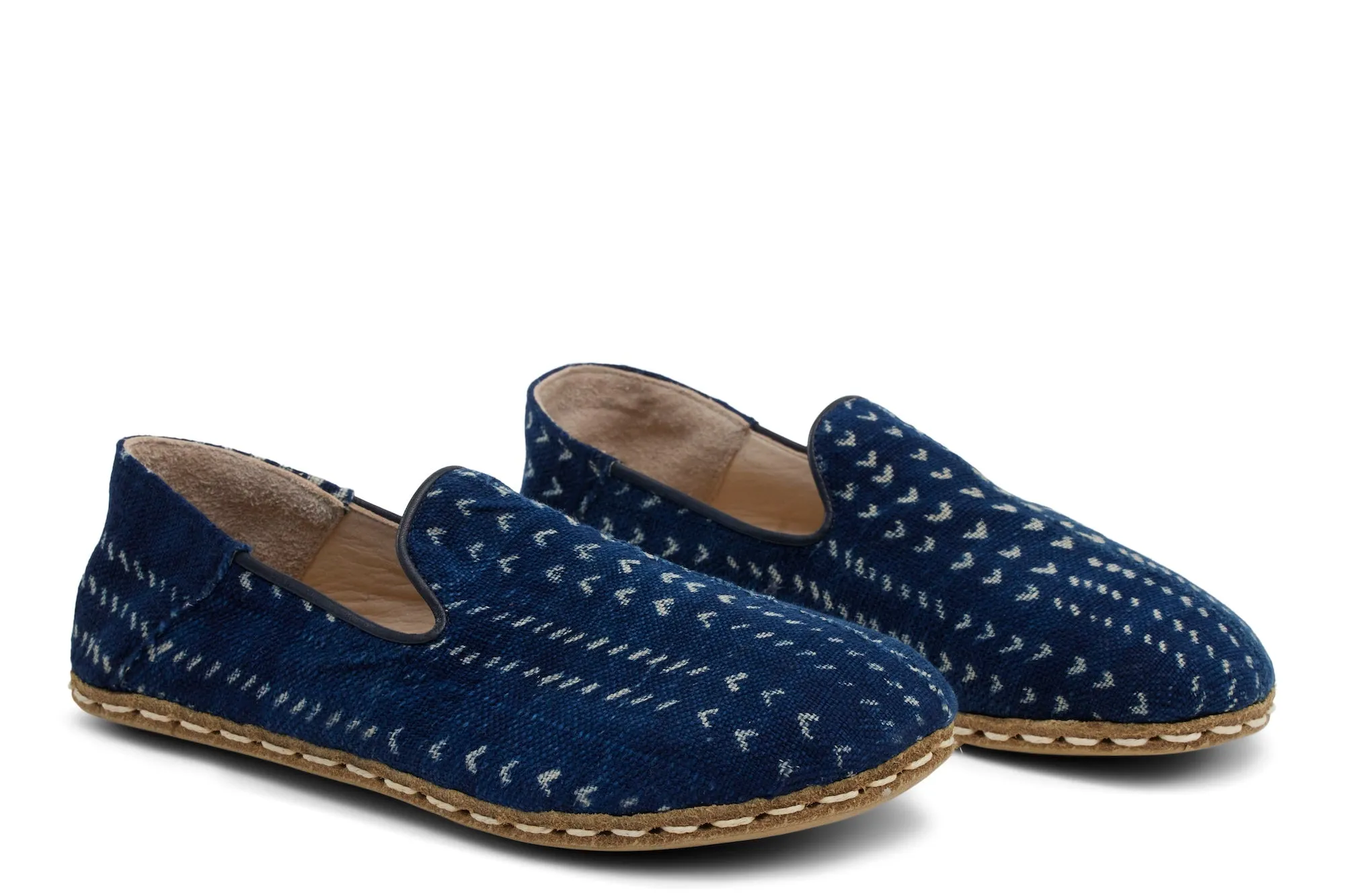 Women's Barefoot Grounding Mudcloth Slip-on Shoes / Indigo by Raum