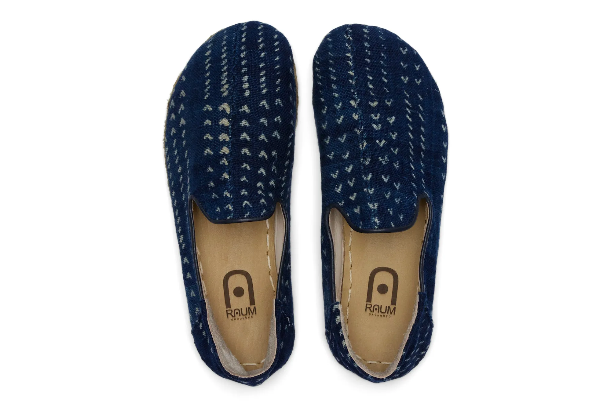 Women's Barefoot Grounding Mudcloth Slip-on Shoes / Indigo by Raum